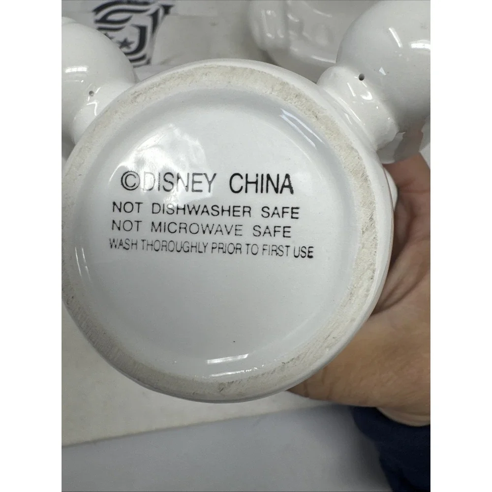 Disney Park MICKEY MOUSE White Soap Holder‎ And Cup Ceramic Bathroom